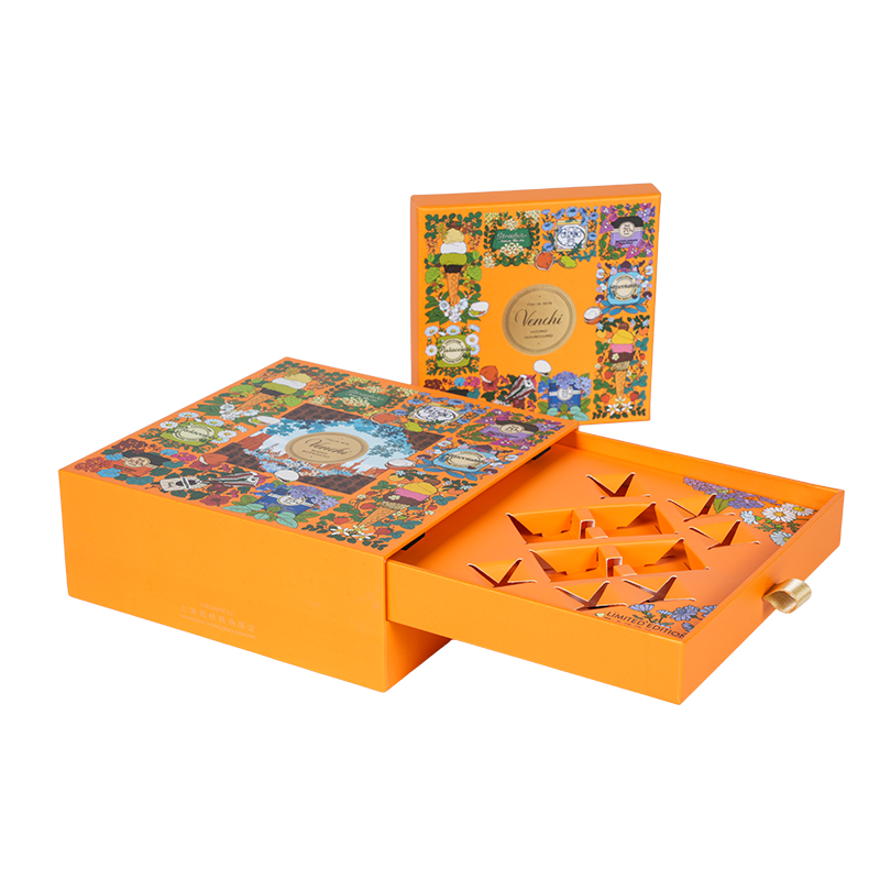 Rigid double-door chocolate packaging box