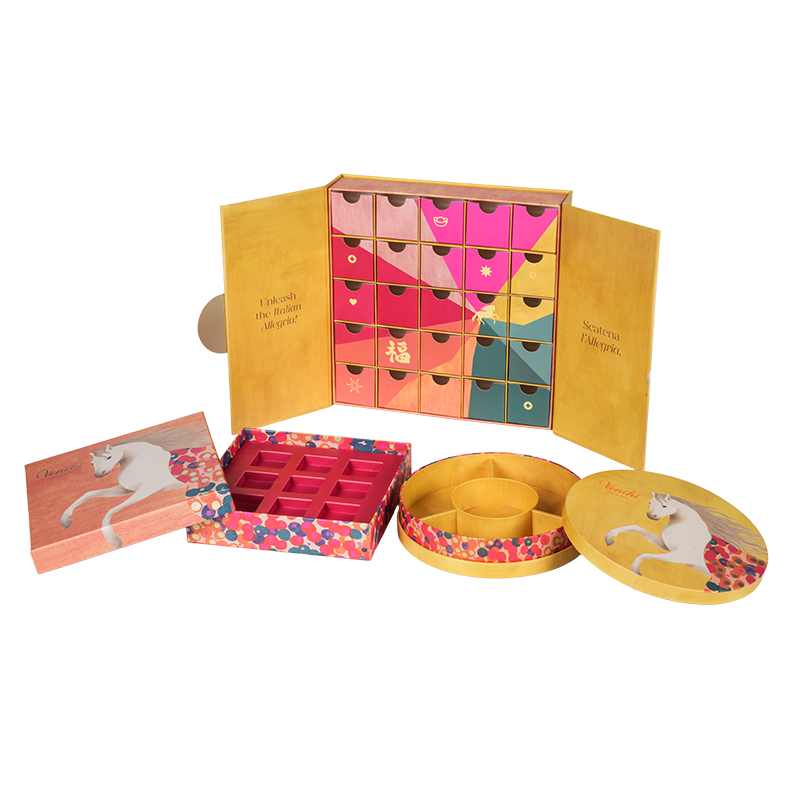 Rigid double-door chocolate packaging box