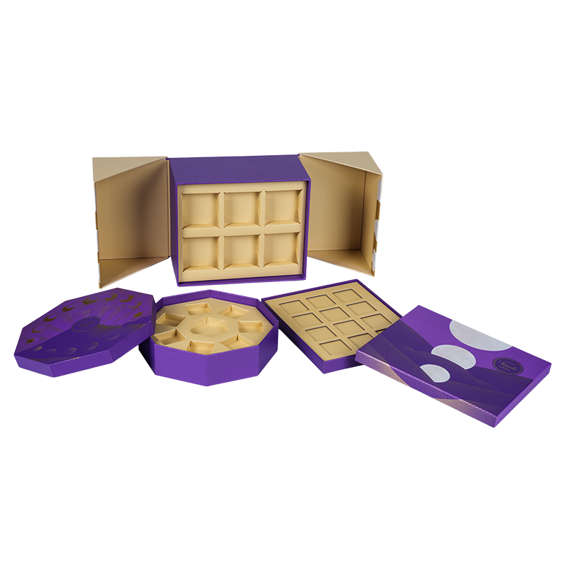 Rigid double-door chocolate packaging box