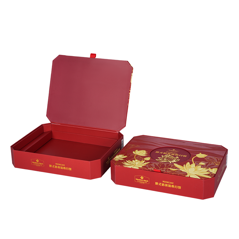 Rigid double-door cake packaging box