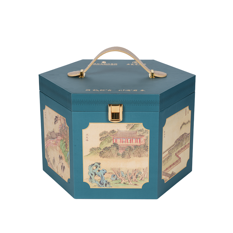 Rigid double-door cake packaging box