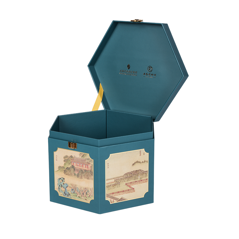 Rigid double-door cake packaging box