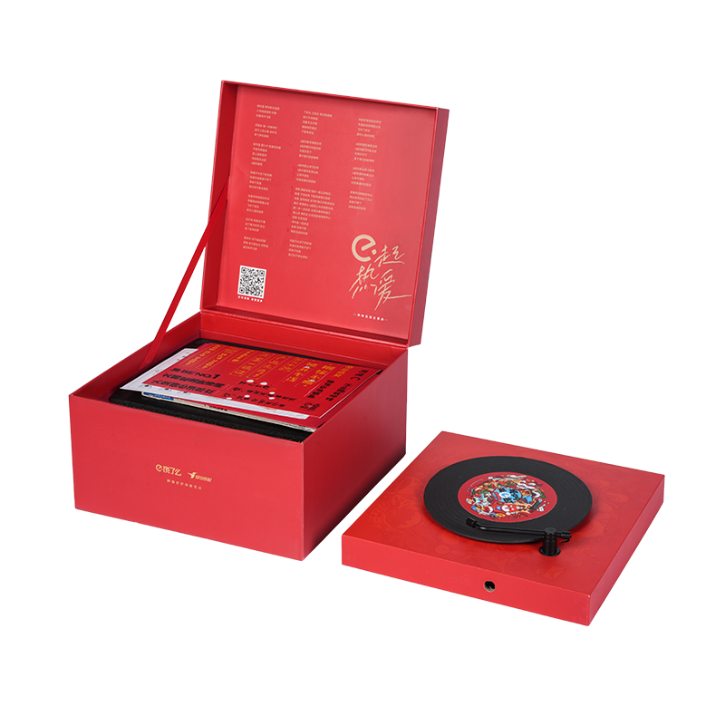 Holiday-themed hard book-shaped rotating music box