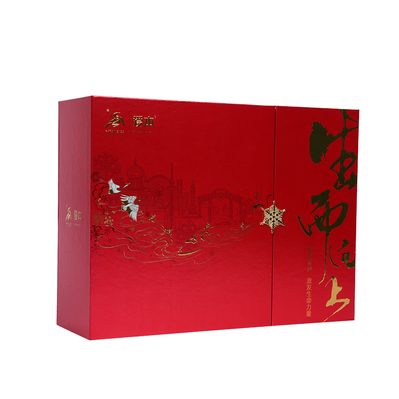 Rigid double-door cake packaging box