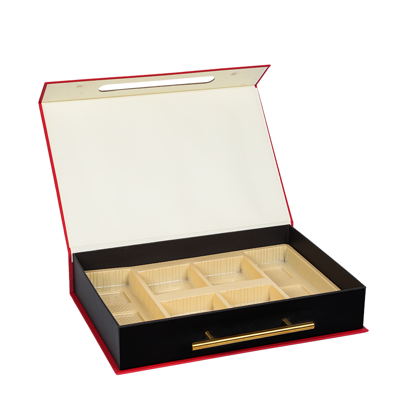 Rigid double-door cake packaging box