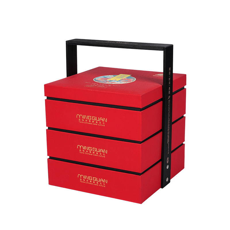 Rigid double-door cake packaging box