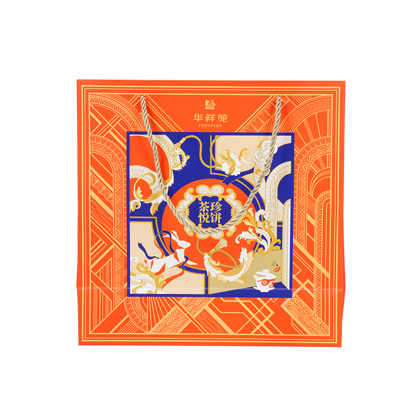 Water-resistant handle kraft/white cardboard cake carry bag