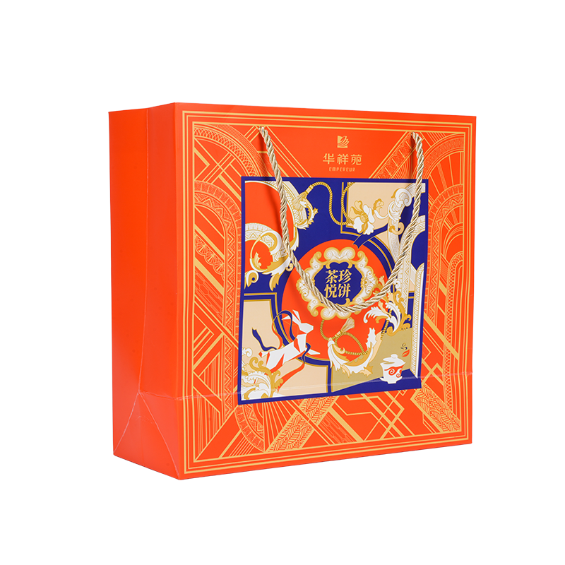 Water-resistant handle kraft/white cardboard cake carry bag