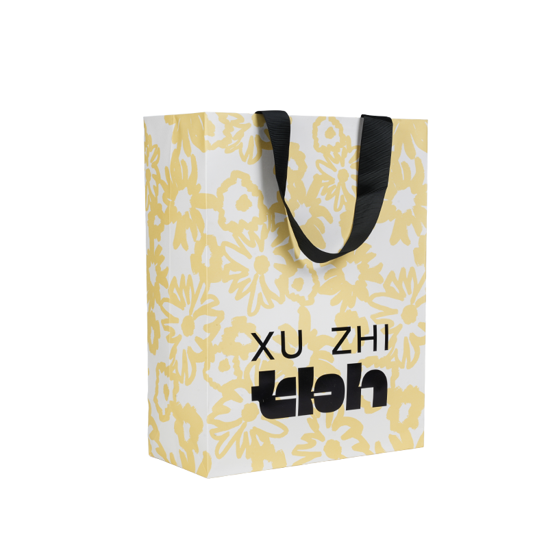 Clothing packaging horizontal hand-held thickened white cardboard bag