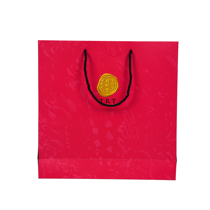 Vertical-style white cardstock carry bag for health supplements