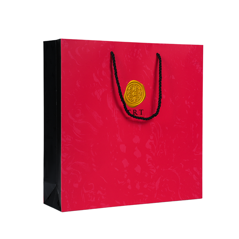 Vertical-style white cardstock carry bag for health supplements