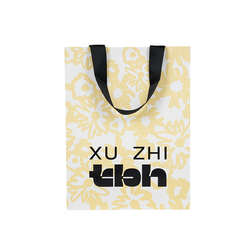 Clothing packaging horizontal hand-held thickened white cardboard bag