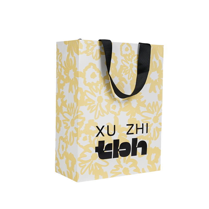 Clothing packaging horizontal hand-held thickened white cardboard bag