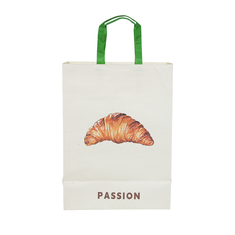 Water-resistant handle kraft/white cardboard cake carry bag