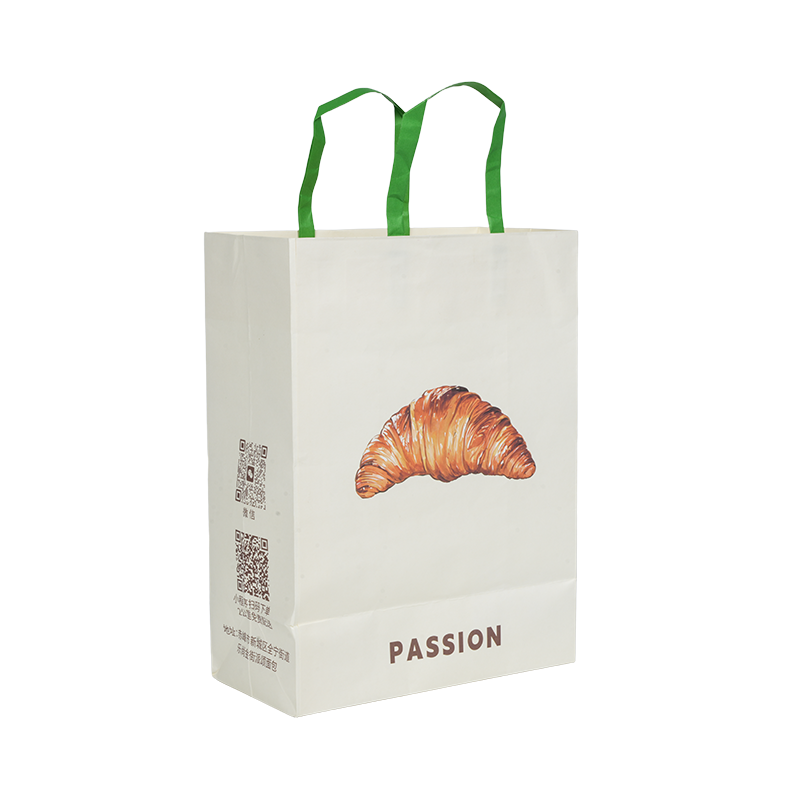 Water-resistant handle kraft/white cardboard cake carry bag