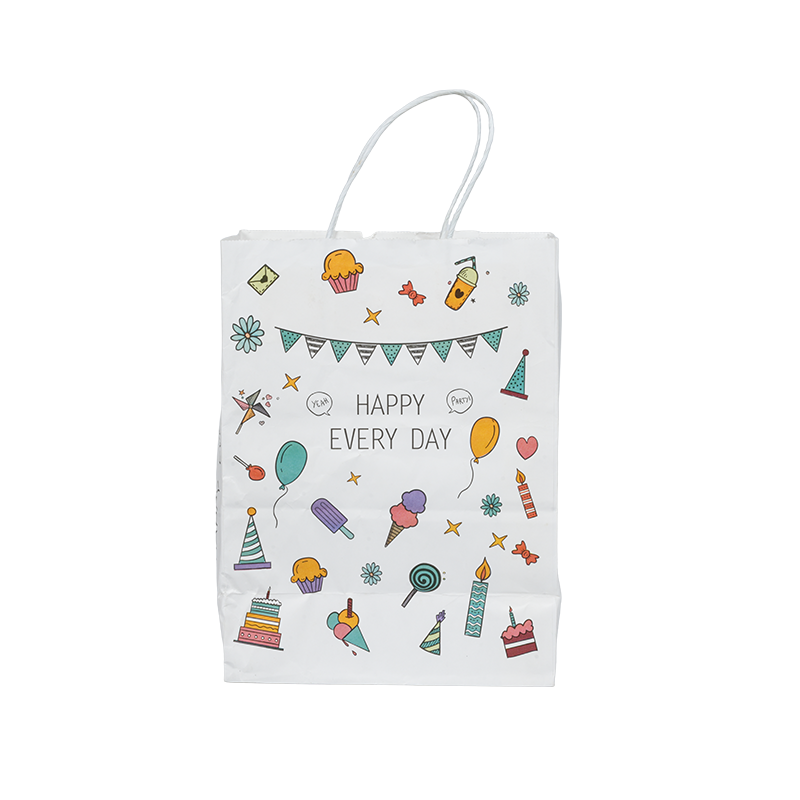 Holiday-themed vertical kraft paper tote bags