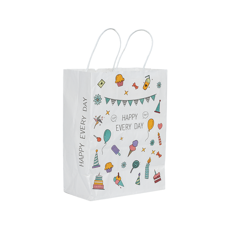 Holiday-themed vertical kraft paper tote bags