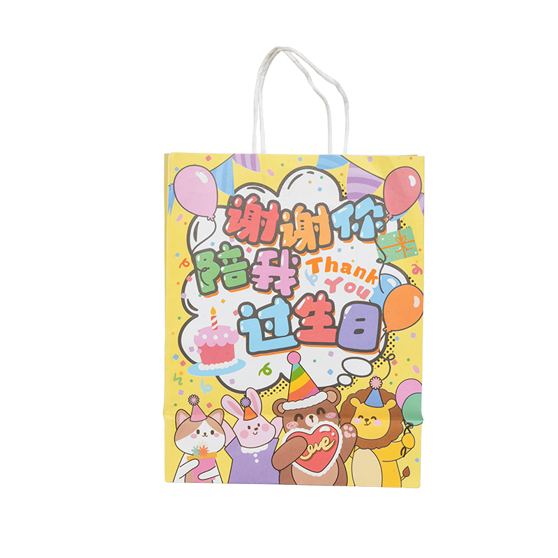 Holiday-themed vertical kraft paper tote bags