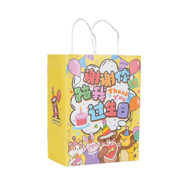 Holiday-themed vertical kraft paper tote bags