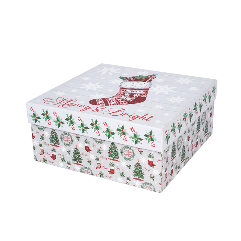Square top-and-bottom box for christmas gift boxes