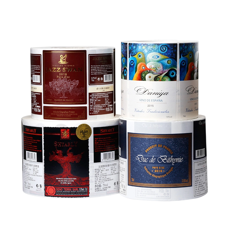 Matte foil embossed wine bottle label