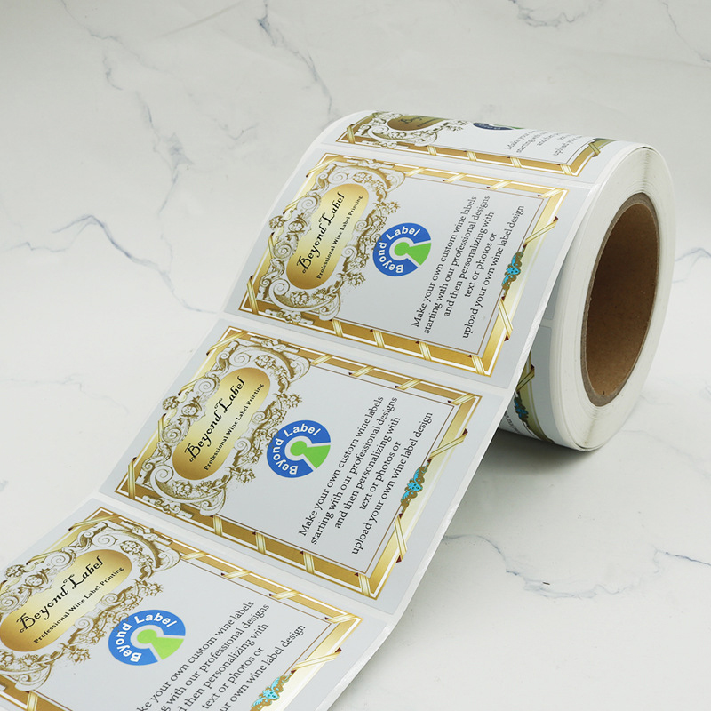 Matte foil embossed wine bottle label