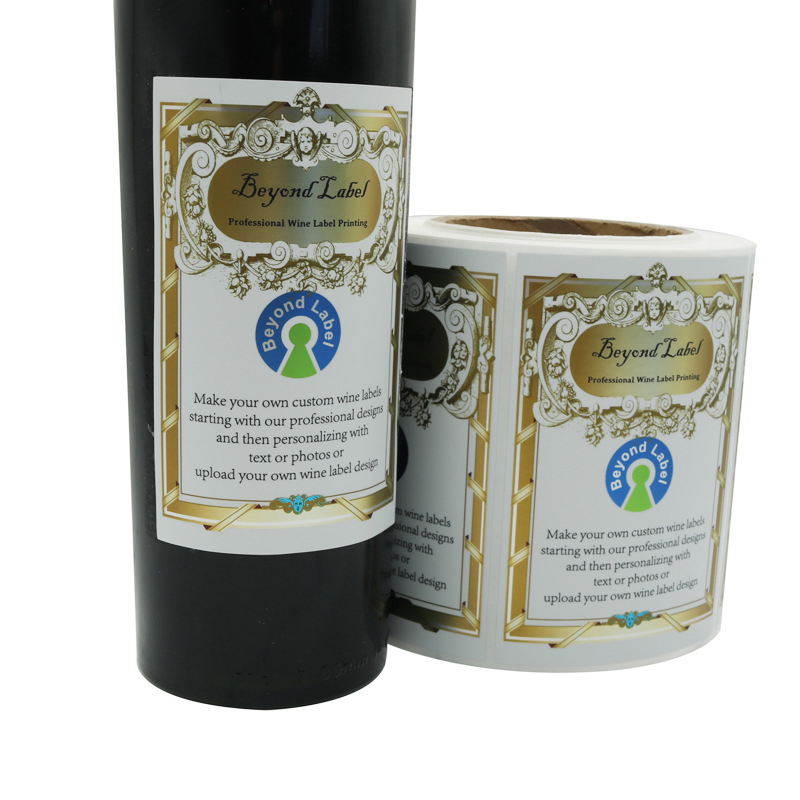 Matte foil embossed wine bottle label