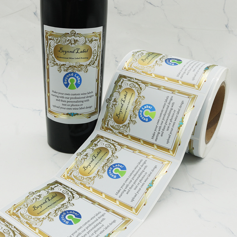 Matte foil embossed wine bottle label