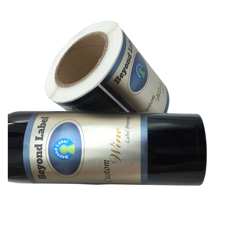 Matte foil embossed wine bottle label