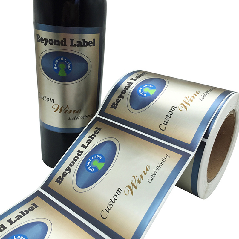 Matte foil embossed wine bottle label