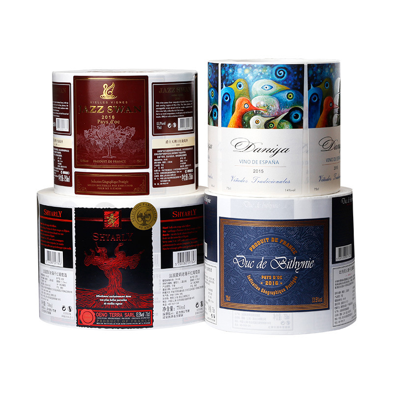 Matte foil embossed wine bottle label