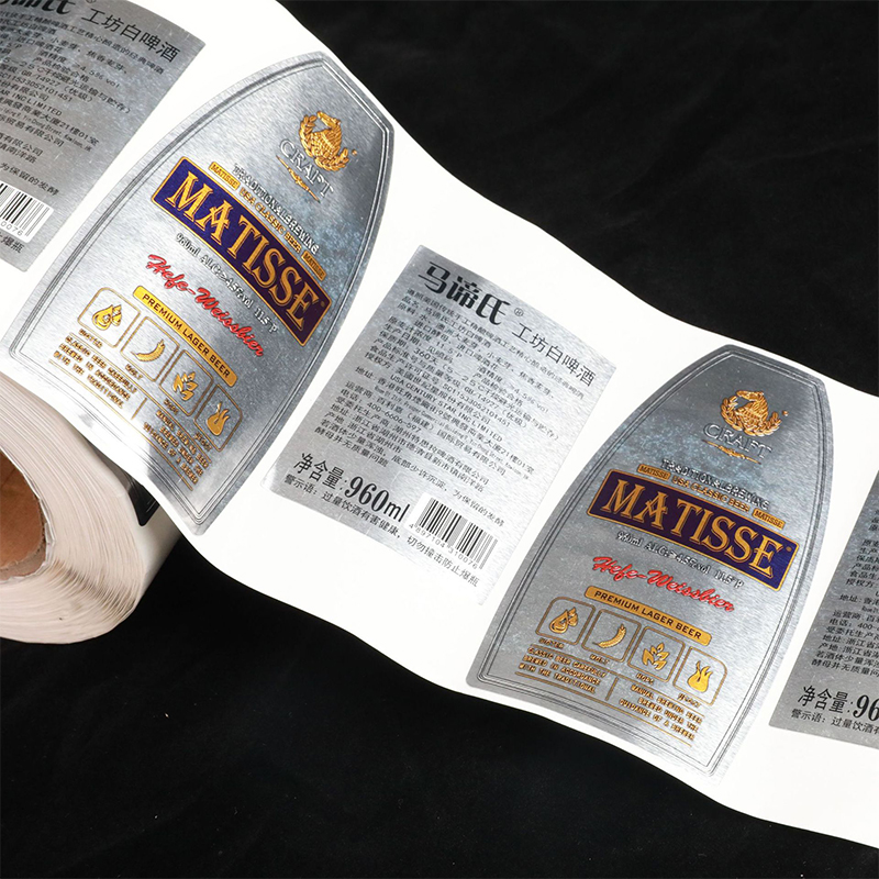 Matte foil embossed wine bottle label