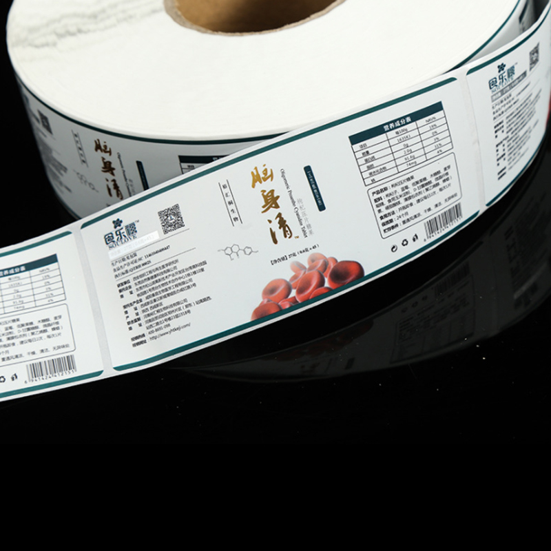 Self-adhesive labels for health supplements