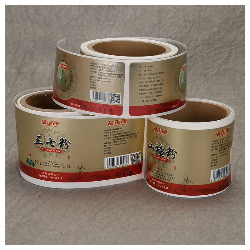 Self-adhesive labels for health supplements