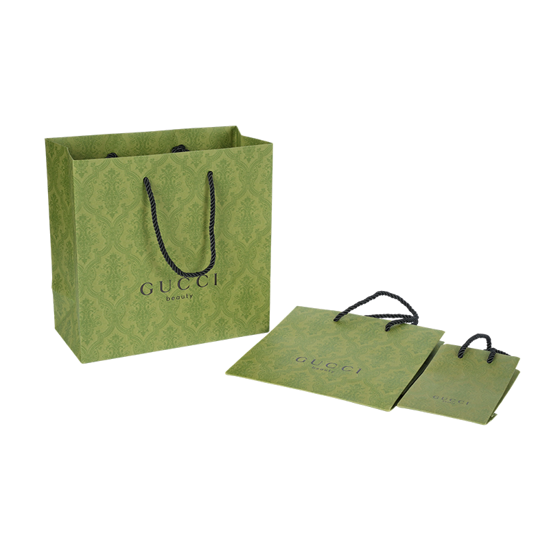 Thickened Horizontal Handle White Cardboard Paper Bag for Skincare Packaging