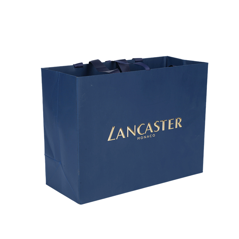 Thickened Horizontal Handle White Cardboard Paper Bag for Skincare Packaging