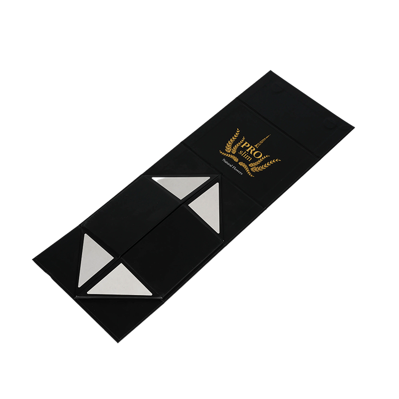 Foldable Lock-Bottom Gift Box with Matte Black Finish & Gold Foil Stamping