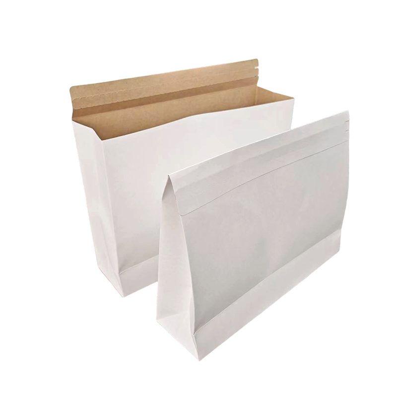 Self-Adhesive White Kraft Flat-Bottom SOS Paper Bag