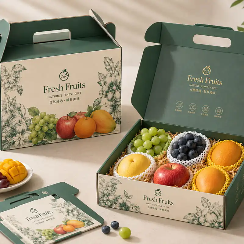 Affordable Luxury Gold-Stamped Collapsible Fresh Fruit Gift Box