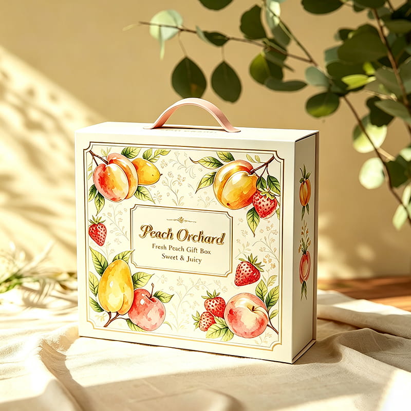 Glue-free folding flip-top integrated handheld fresh fruit gift box