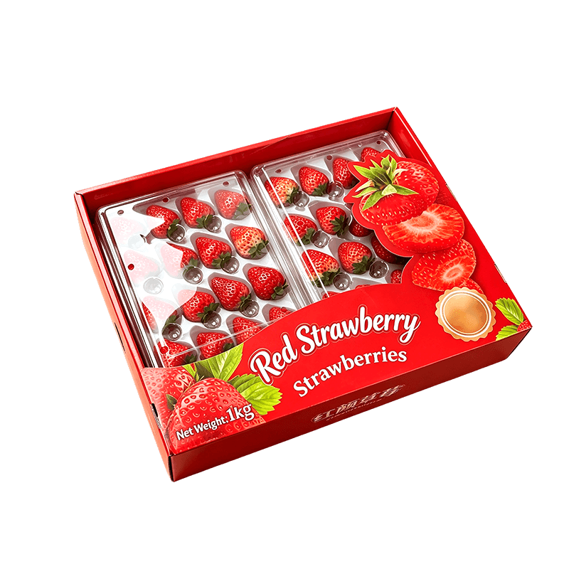 PET Clamshell-Style Folding Blister Packaging with Compartments for Fresh Fruit